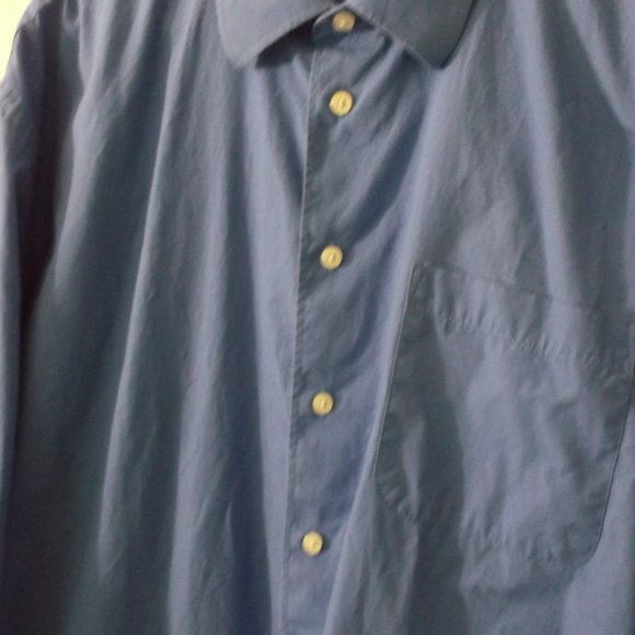 Nautica Blue Cotton Dress Shirt 17 1/2 Long Sleeve - Picture 2 of 4